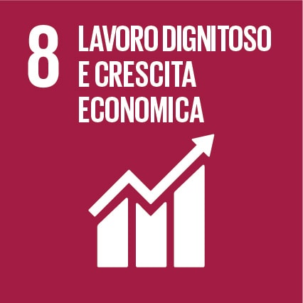 Badge obiettivo di sostenibilità - Lavoro dignitoso e crescita economica - Istituto Vigilanza