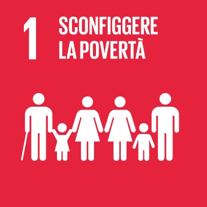 Badge obiettivo di sostenibilità - Sconfiggere la povertà - Istituto Vigilanza